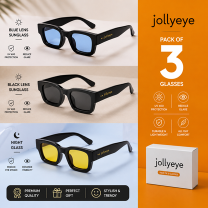 Hawkeyes X Jollyeyes Luxury Pack of 3 Sunglasses