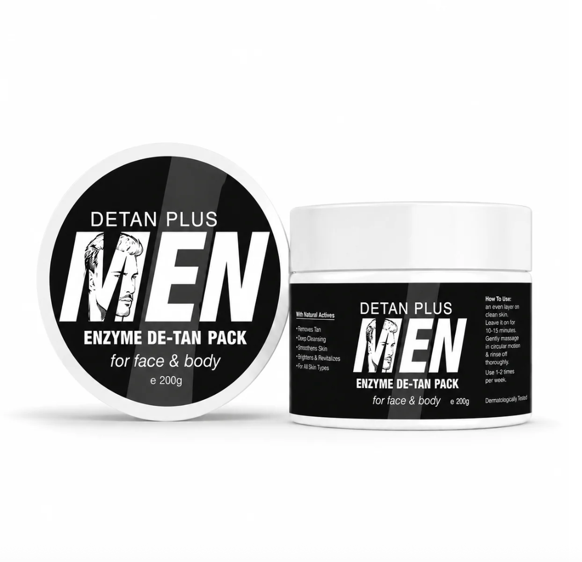 De-Tan Plus Men Enzyme De-Tan Pack For Face & Body (200g)