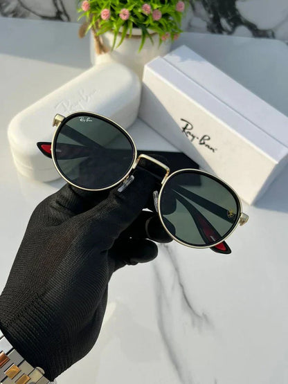 METAL GOLD GREEN UV-400 SUNGLASSES